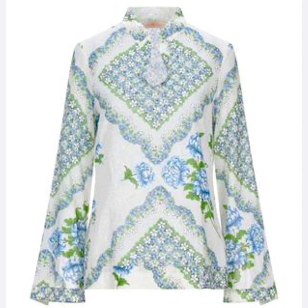 Tory Burch multi floral tunic top.